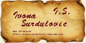 Ivona Surdulović vizit kartica